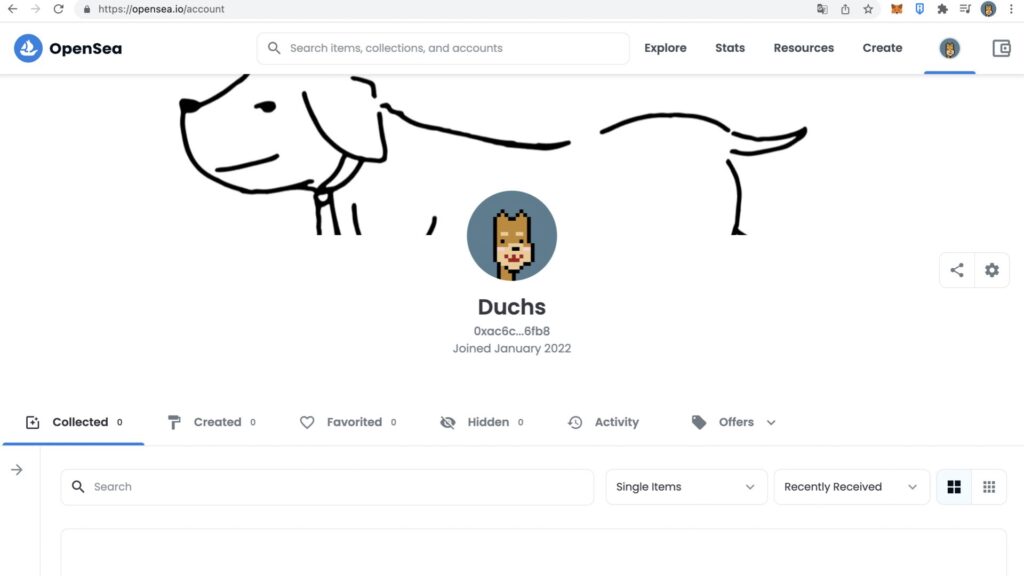 OpenSeaの始め方８